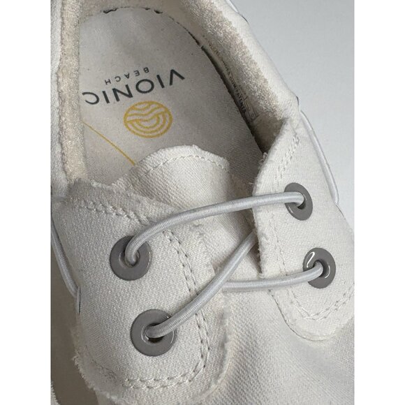 Vionic Beach Skipper Men's 9.5 Slip-On Canvas Casual Shoes White Cruise - Picture 10 of 16